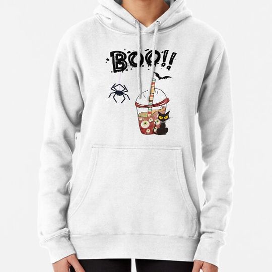 Discover BOO Halloween Spooky Horror Nights- Its The Most Wonderful Time Of The Year Black Cat Halloween Hoodies