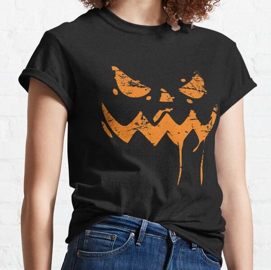 Discover Jack O Lantern spooky pumpkin face Halloween angry scary creepy bad distressed graphic T-shirts