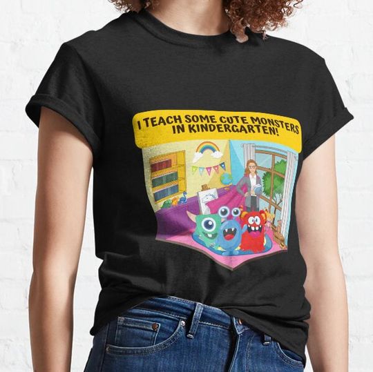 Discover I Teach Some Cute Monsters In Kindergarten, Kindergarten Teacher Halloween Design T-shirts