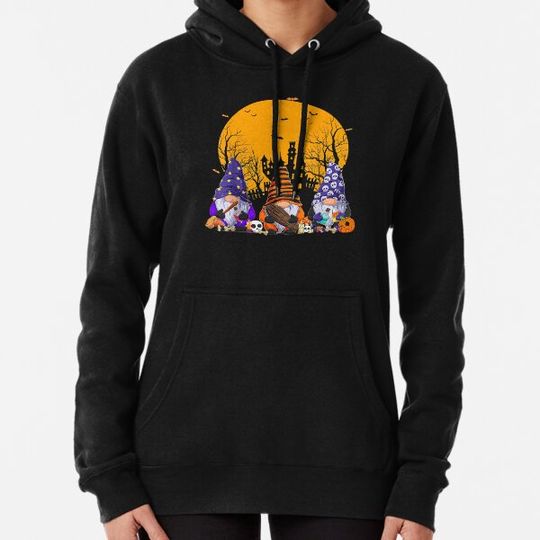 Discover Three Gnomes Happy Halloween Fall Candy Corn Pumpkin Hoodies