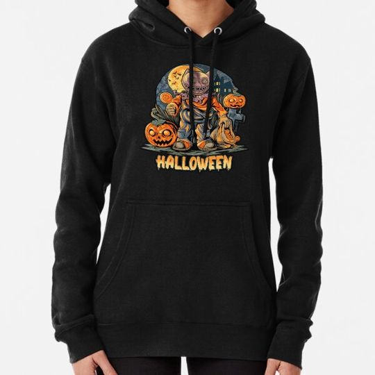 Discover Spooky Halloween Scarecrow Trick-or-Treater Hoodies