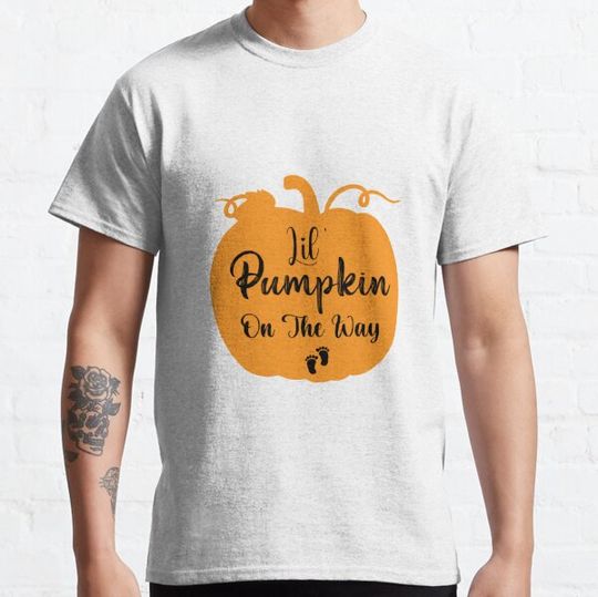 Discover Lil' Pumpkin On The Way-pregnancy Halloween announcement couples T-shirts