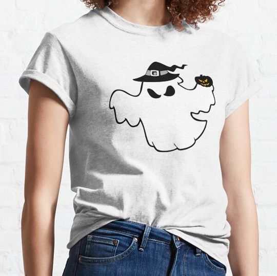 Discover Ghost with Witch Hat Costume and Pumpkin T-shirts