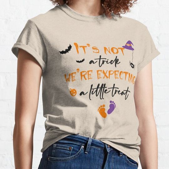 Discover Pregnancy Announcement Halloween Its Not A Trick T-shirts