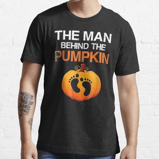 Discover The Man Behind The Pumpkin Dad Soon Halloween Pregnancy T-Shirt T-shirts