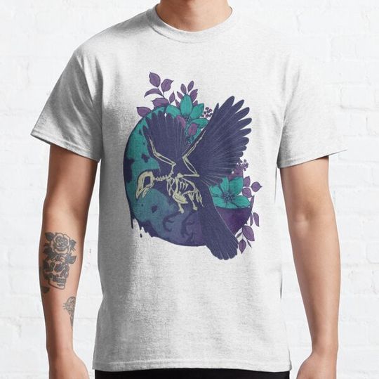 Discover Crow skeleton and moon T-shirts