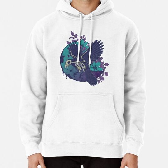 Discover Crow skeleton and moon Hoodies