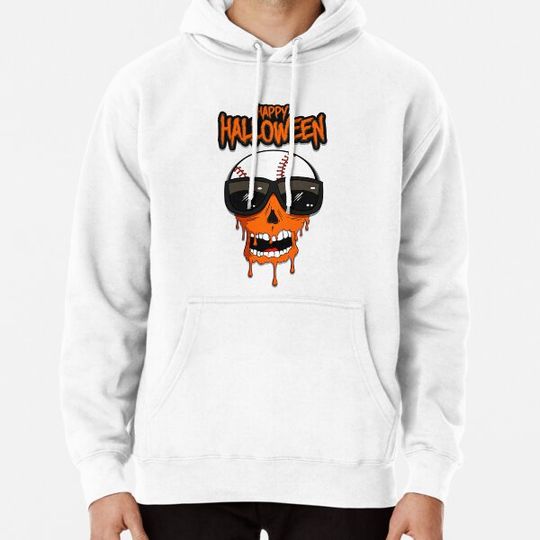 Discover Happy Halloween, Baseball Skeleton Halloween Hoodies