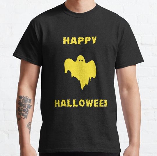 Discover Happy Halloween Yellow ghost T-shirts
