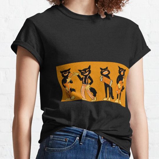 Discover Vintage Style Halloween Cats Jazz T-shirts