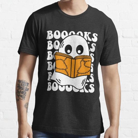 Discover Booooks! Cute Ghost Reading Library Books Halloween Teacher T-shirts