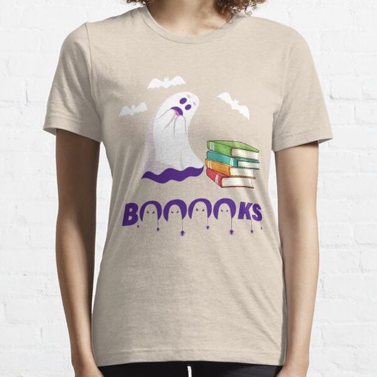 Discover Booooks Halloween Ghost Books T-Shirt - Perfect for Literature Lovers
