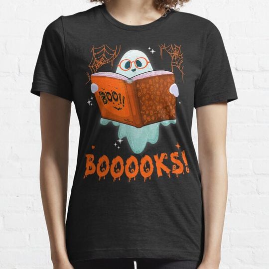 Discover Cute Booooks Ghost Halloween Teacher Librarian Book Reading T-shirts