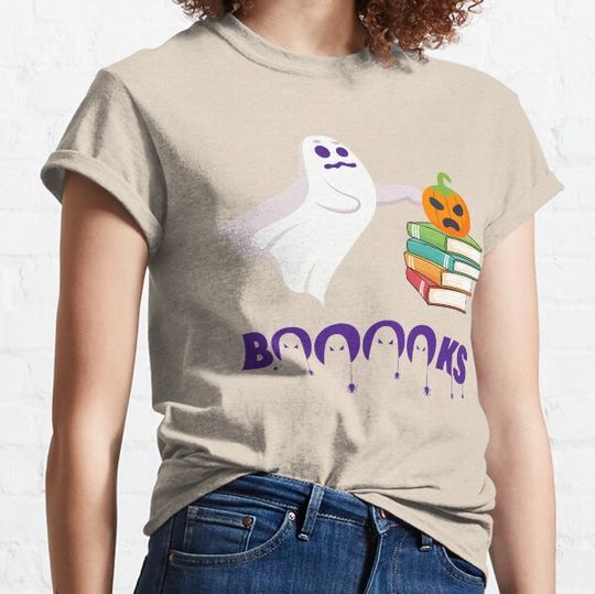 Discover Booooks Halloween Ghost Books T-Shirt - Great for Literature Celebrations