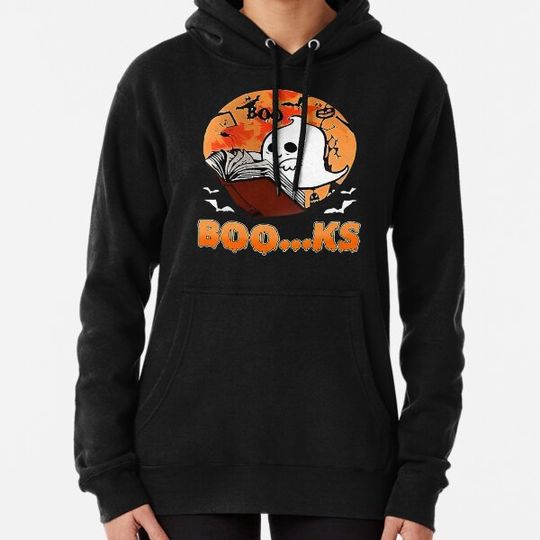 Discover Booooks Ghost Funny Halloween Teacher Book Library Reading Hoodies