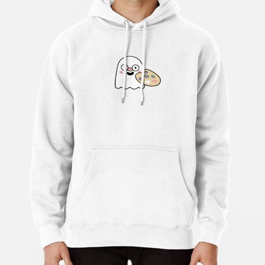 Discover Doodle Blue Art Ghost Logo Hoodies