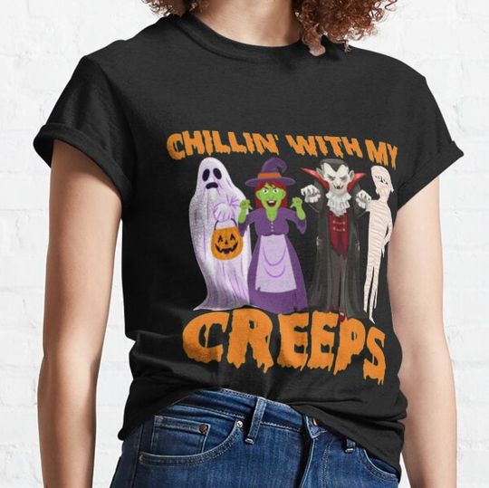 Discover Creeps Halloween Horror Movies Sticker T-shirts