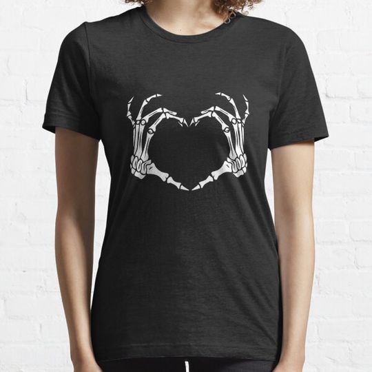 Discover Cute Skeleton Hand Heart Sign Bones Costume Funny Halloween T-shirts