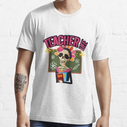 Discover Teacher Funny Life Skeleton Halloween T-shirts