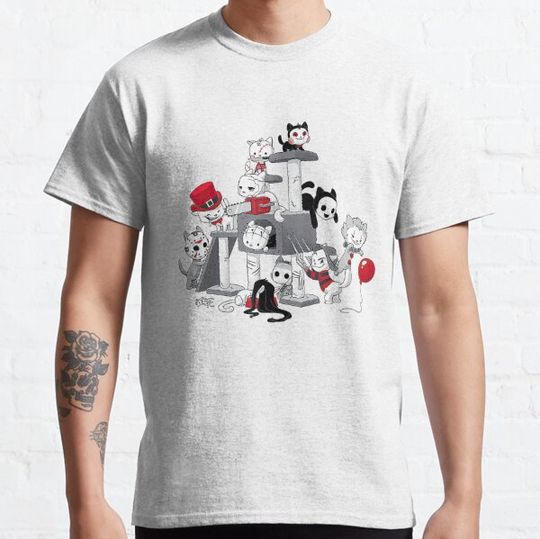 Discover Original I Love Cats Horror Kitties Halloween Friends Scary Movie T-shirts