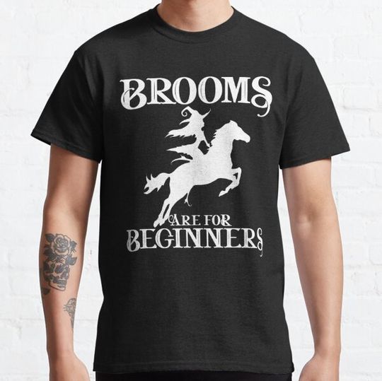 Discover Brooms Are For Beginners Funny Witch Halloween T-shirts