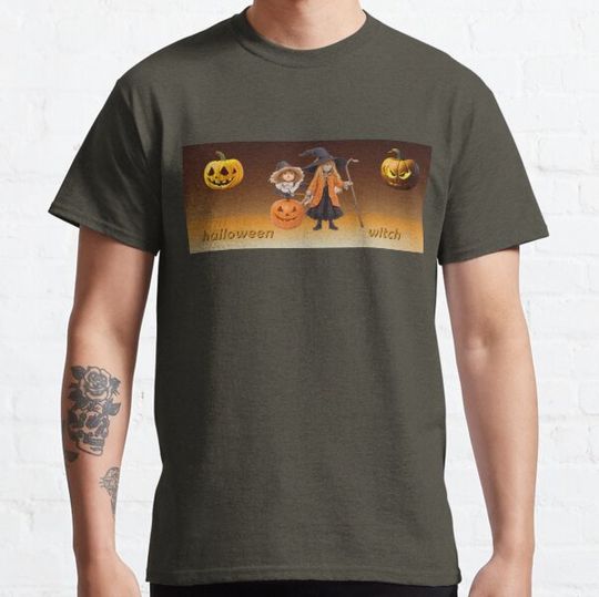 Discover halloween witch with pumpkins 1 T-shirts