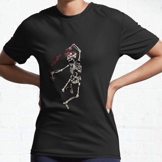 Discover Happy hallowine Dancing Skeletons Dance Challenge Halloween Scary Skeleton T-shirts