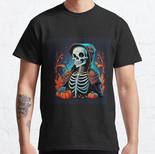 Discover Spooky Halloween Comic: Dancing Skeleton T-shirts