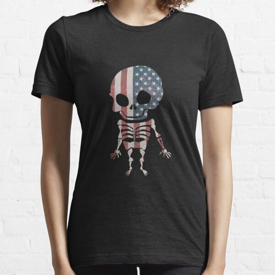 Discover halloween party dancing skeleton, funny American skeleton T-shirts
