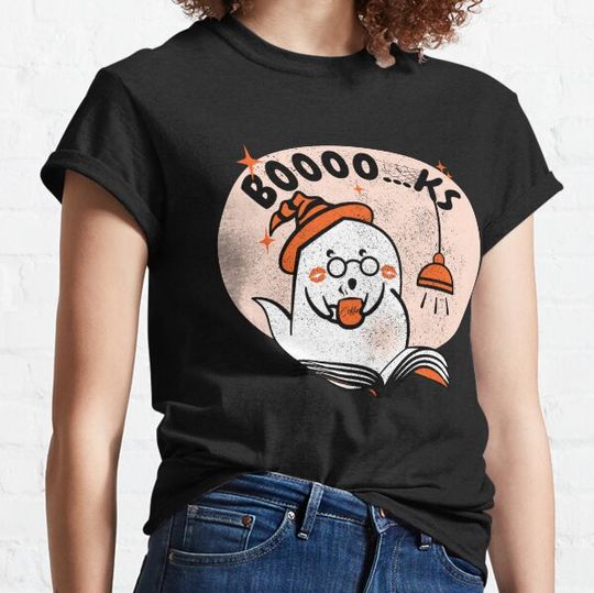 Discover Cute Ghost Reading Books Halloween T-shirts