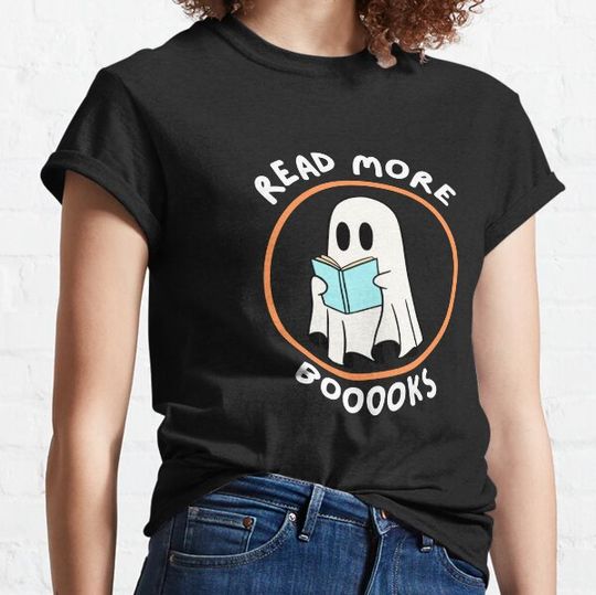 Discover Read More Books Cute Halloween Reading Ghost T-shirts