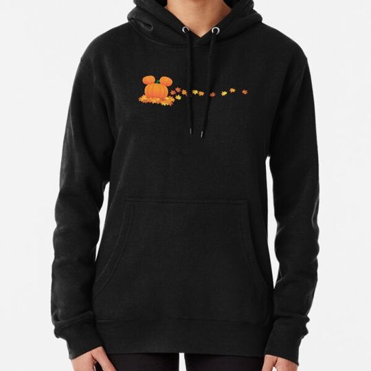 Discover Halloween Pumpkin with Ears Fall Leaves Autumn Scene Hoodies