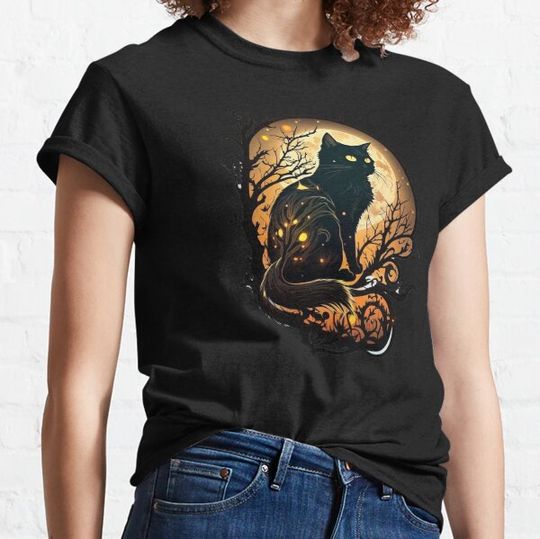 Discover Dark Halloween Cat T-shirts