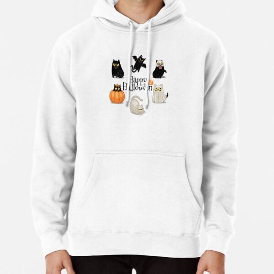 Discover kittens love, Funny Halloween Cats Pack, Cute Halloween Gost cat Hoodies
