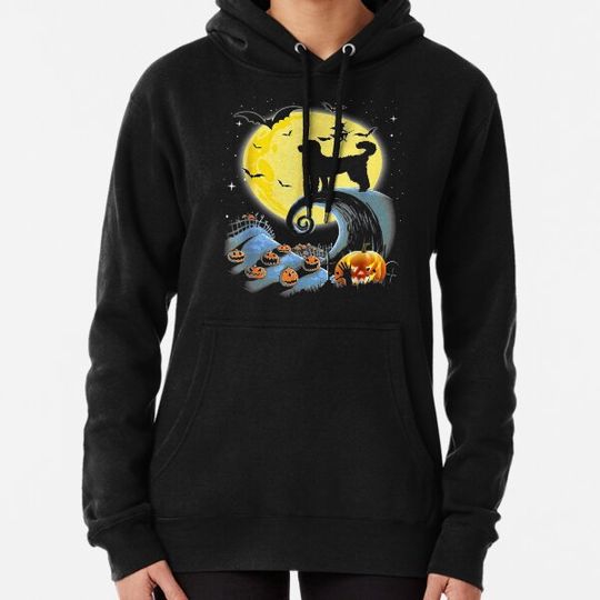 Discover Standard Poodle Dog And Moon Funny Halloween Gift Hoodies
