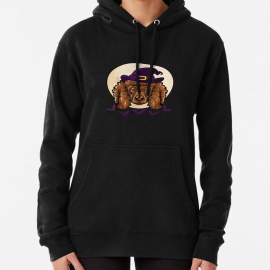 Discover Poodle-Witch-Hat-Lazy-Halloween-Costume-Dog-Puppy-Moon-Bats Hoodies