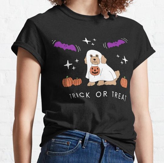 Discover Poodle Golden Ghost Halloween Spooky T-shirts