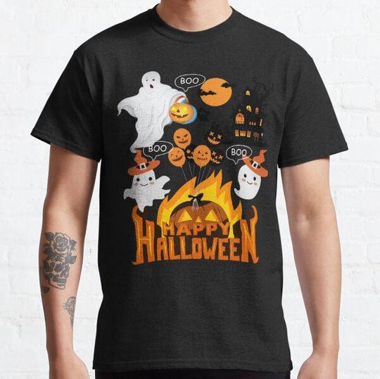 Discover Cute Ghost Book Reading Teacher School Funny T-Shirts