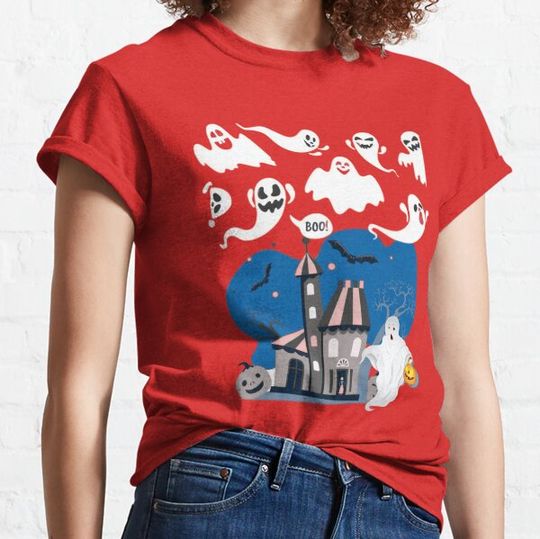 Discover Cute Ghost Book Reading Teacher School Funny T-Shirts