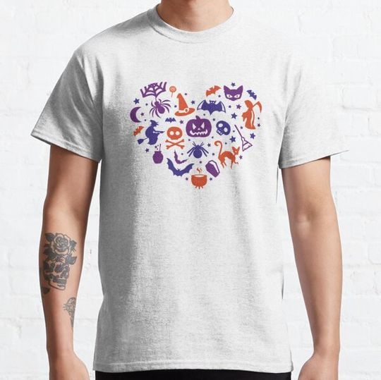 Discover Halloween heart witch bat spiders T-shirts