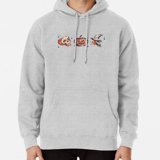 Discover Halloween heads skull pumpkin witch Hoodies