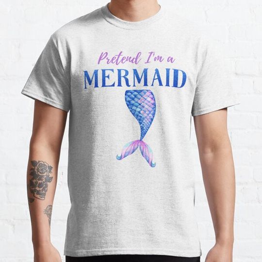 Discover Pretend I'm A Mermaid Girly Blue Purple Halloween Costume T-shirts