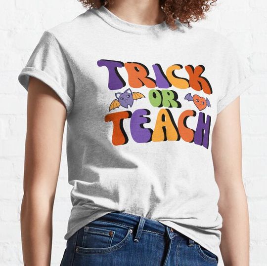 Discover Funny Trick Or Teach Cute & Simple Teacher Outfits Design For Halloween T-shirts