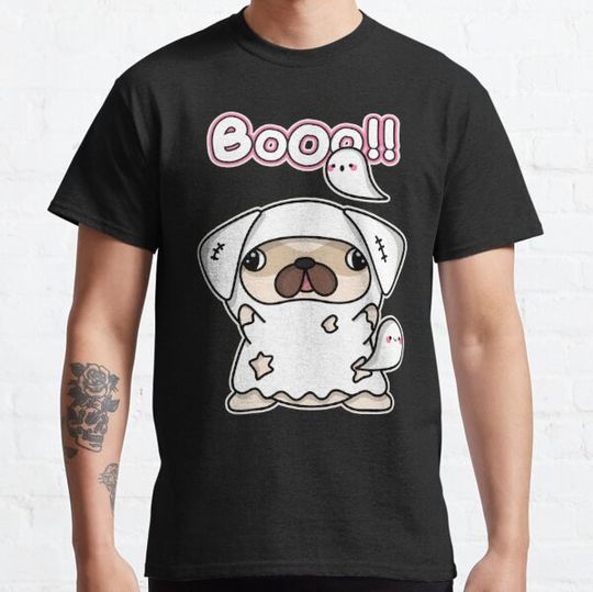 Discover Pug Ghost Creepy Cute Kawaii Halloween Gift T-shirts