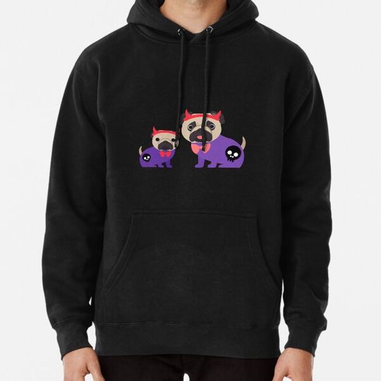 Discover Funny Halloween Devil Pugs Hoodies