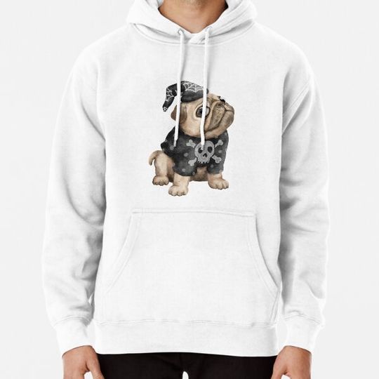 Discover Cute Pug Halloween Print Hoodies
