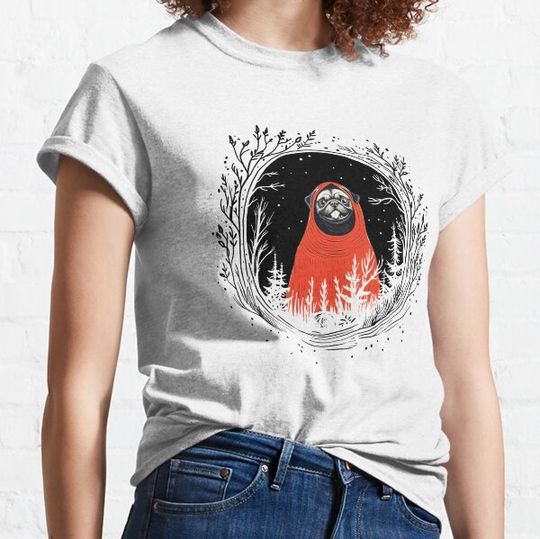 Discover Cute Pug Halloween Red Cape Autumn Fall Spooky Puppy T-shirts