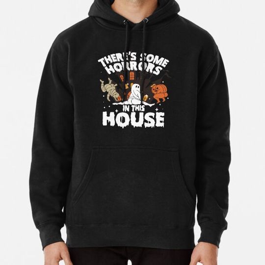 Discover There's Some Horrors In This House Funny Pumpkin Ghost Halloween Hoodies