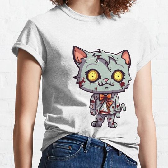 Discover Zombie Halloween cat #11 T-shirts