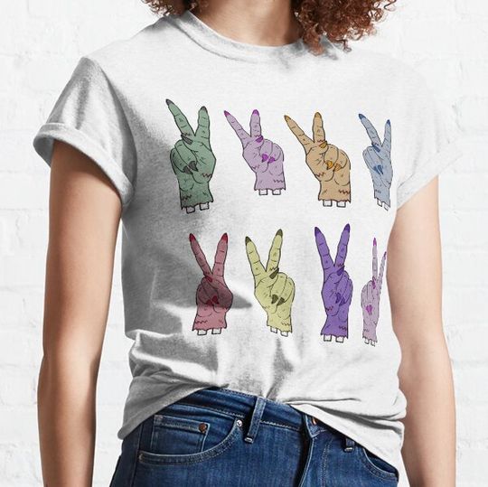 Discover Multi coloured zombie peace sign T-shirts
